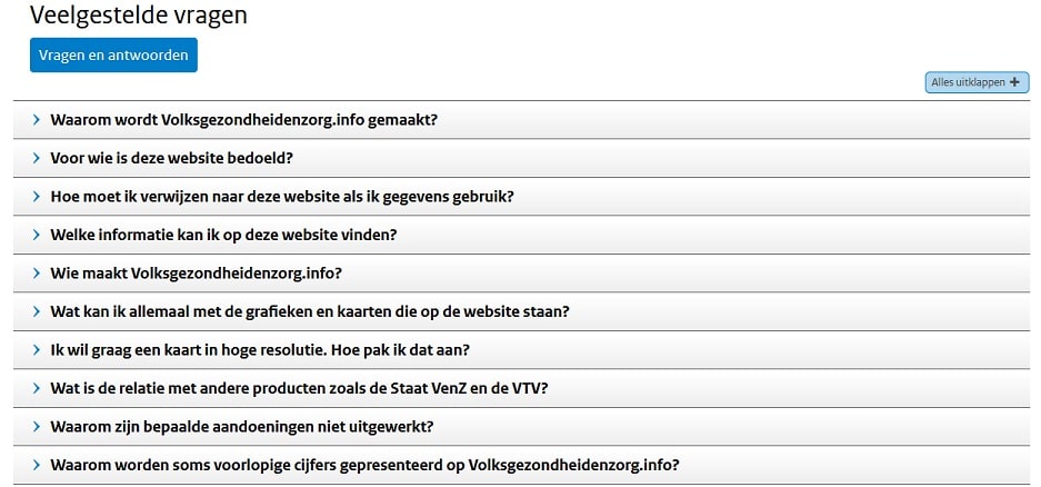 Een aparte pagina met veelgestelde vragen is sterk aan te raden.