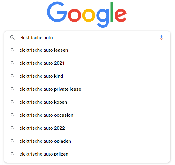 elektrische-auto-google-suggesties